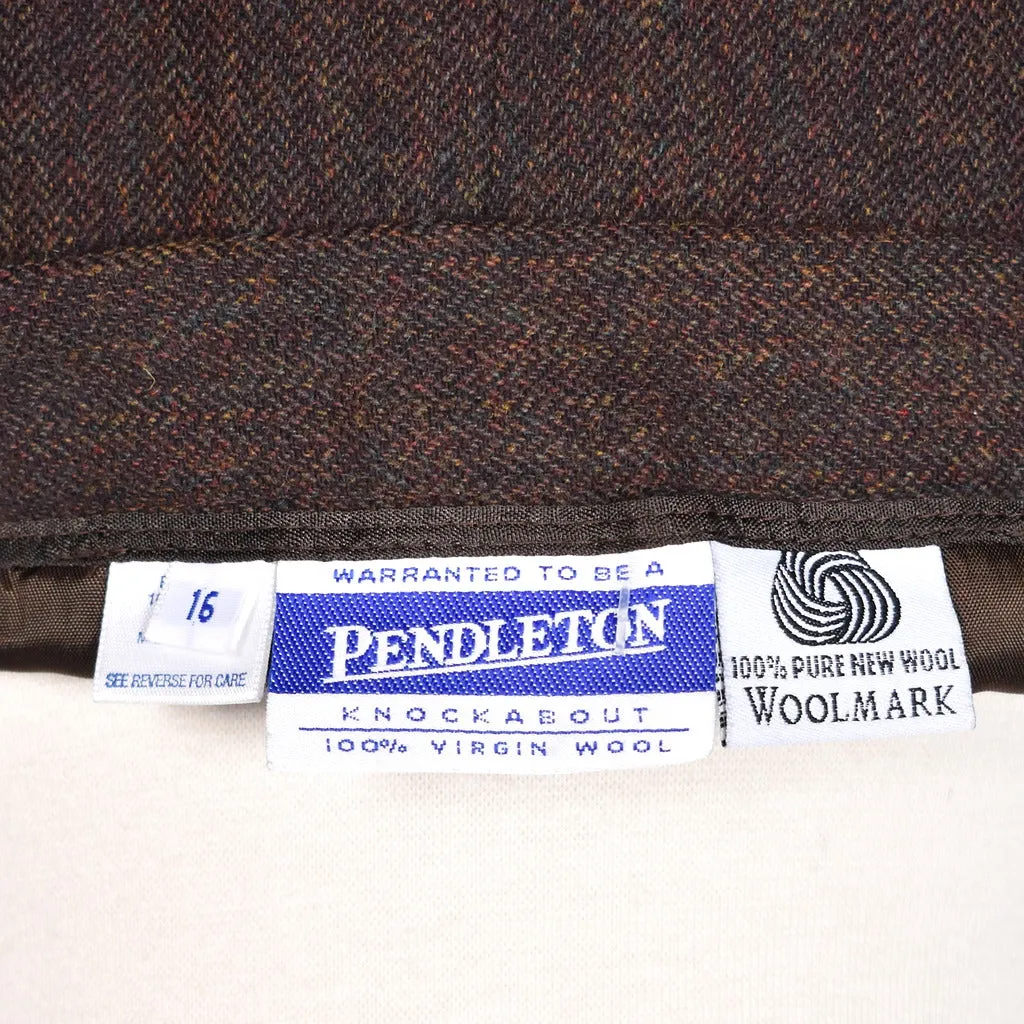 1980s Vintage Brown Wool Weaved Skirt