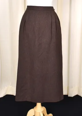 1980s Vintage Brown Wool Weaved Skirt