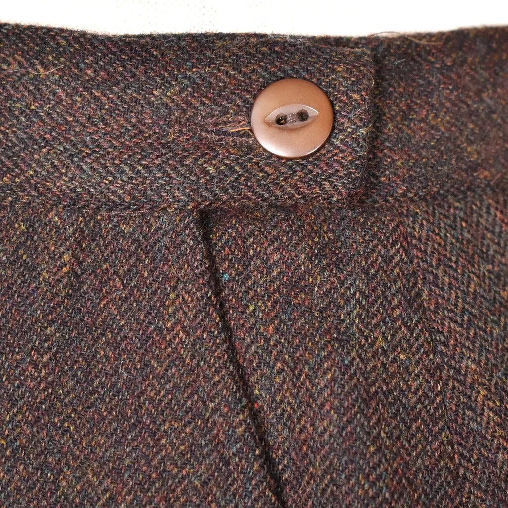 1980s Vintage Brown Wool Weaved Skirt