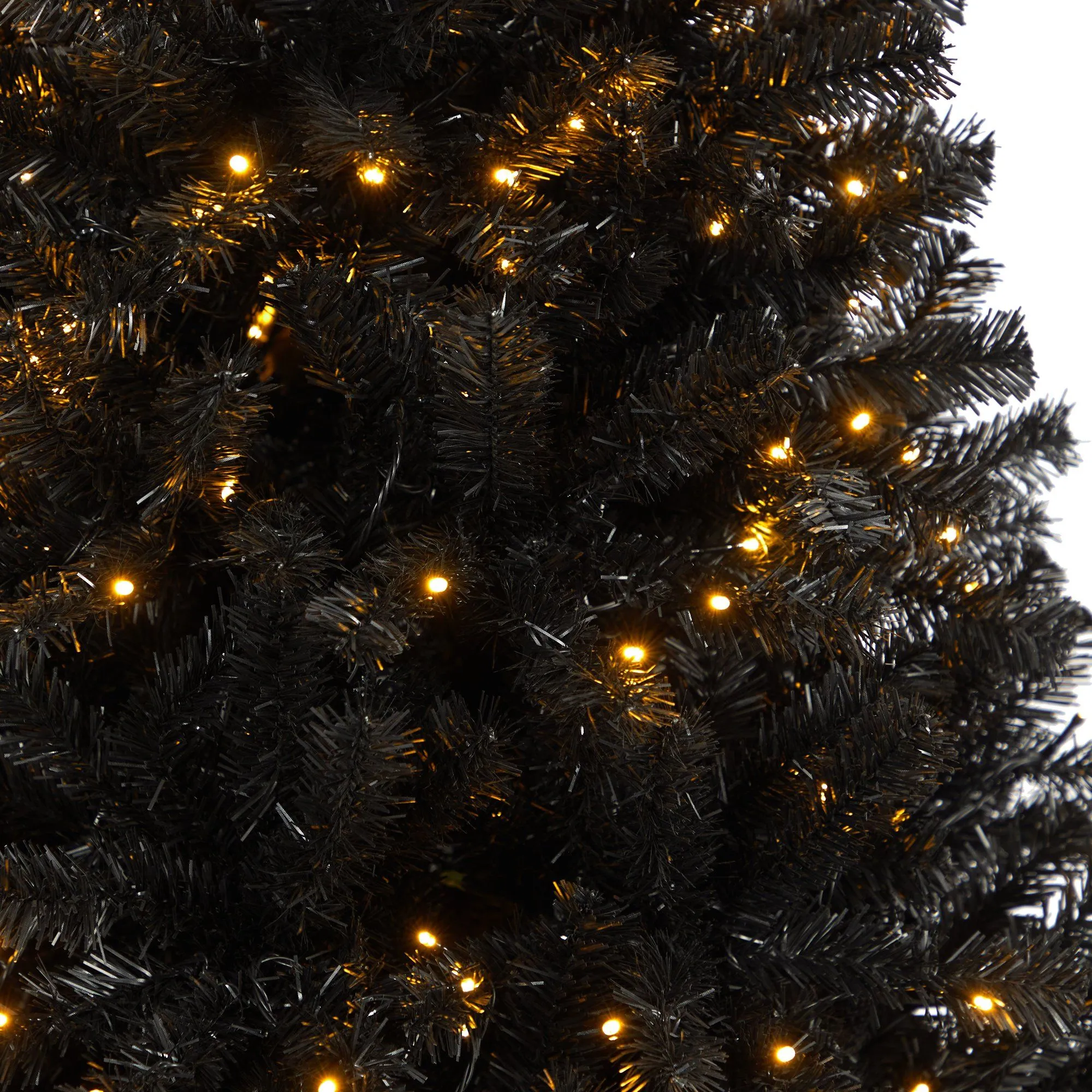6’ Black Artificial Christmas Tree with 400 Clear LED Lights and 1036 Tips