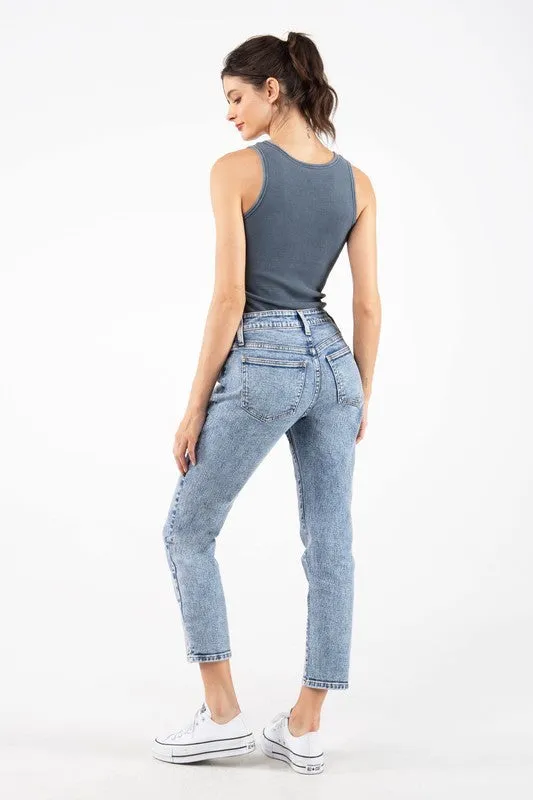 Acid Wash High Rise Carpenter Women Jeans