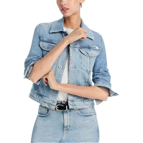 AG Jeans Womens Collared Long Sleeves Denim Jacket