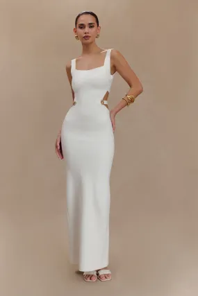 Alysanne Cut Out Knit Maxi Dress - White