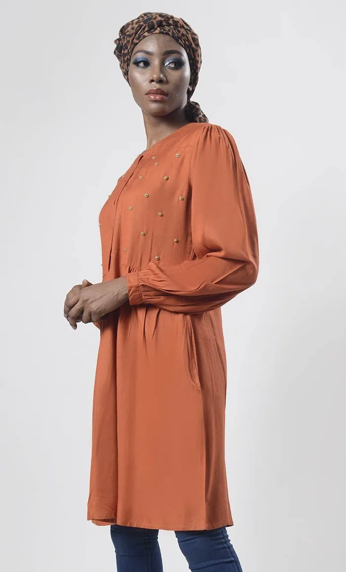 Amazing Adobe Hand Work Embroidered Front Open Button Tunic - Final Sale