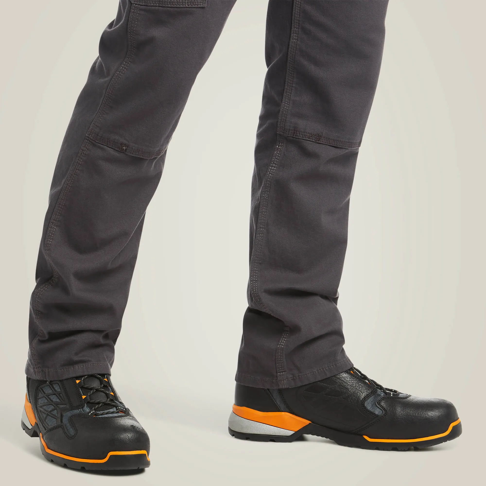 Ariat Rebar M4 Low Rise DuraStretch Made Tough Double Front Stackable Straight Leg Pant, Grey #10030234