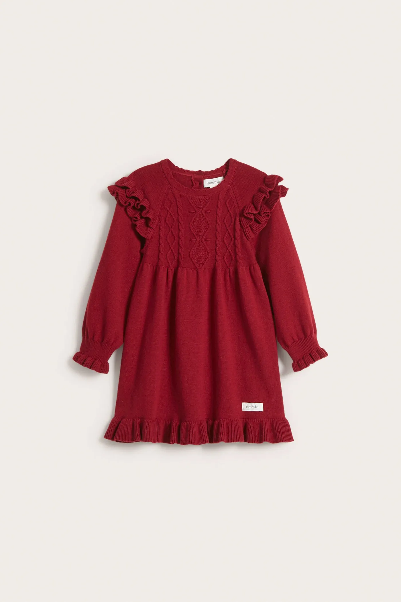 Baby red knitted dress