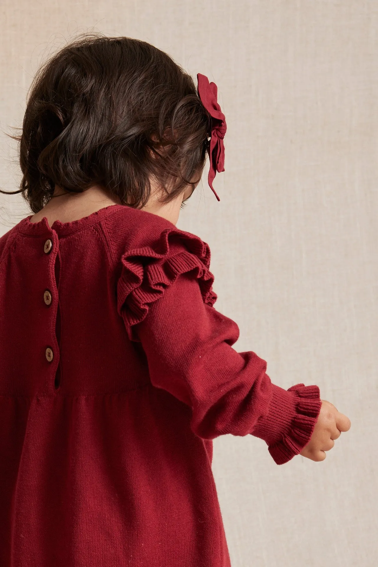 Baby red knitted dress