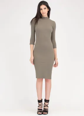 Back To Basics Ribbed Mockneck Dress