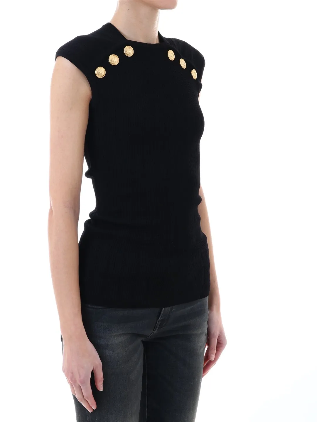 Balmain Embellished Knit Top