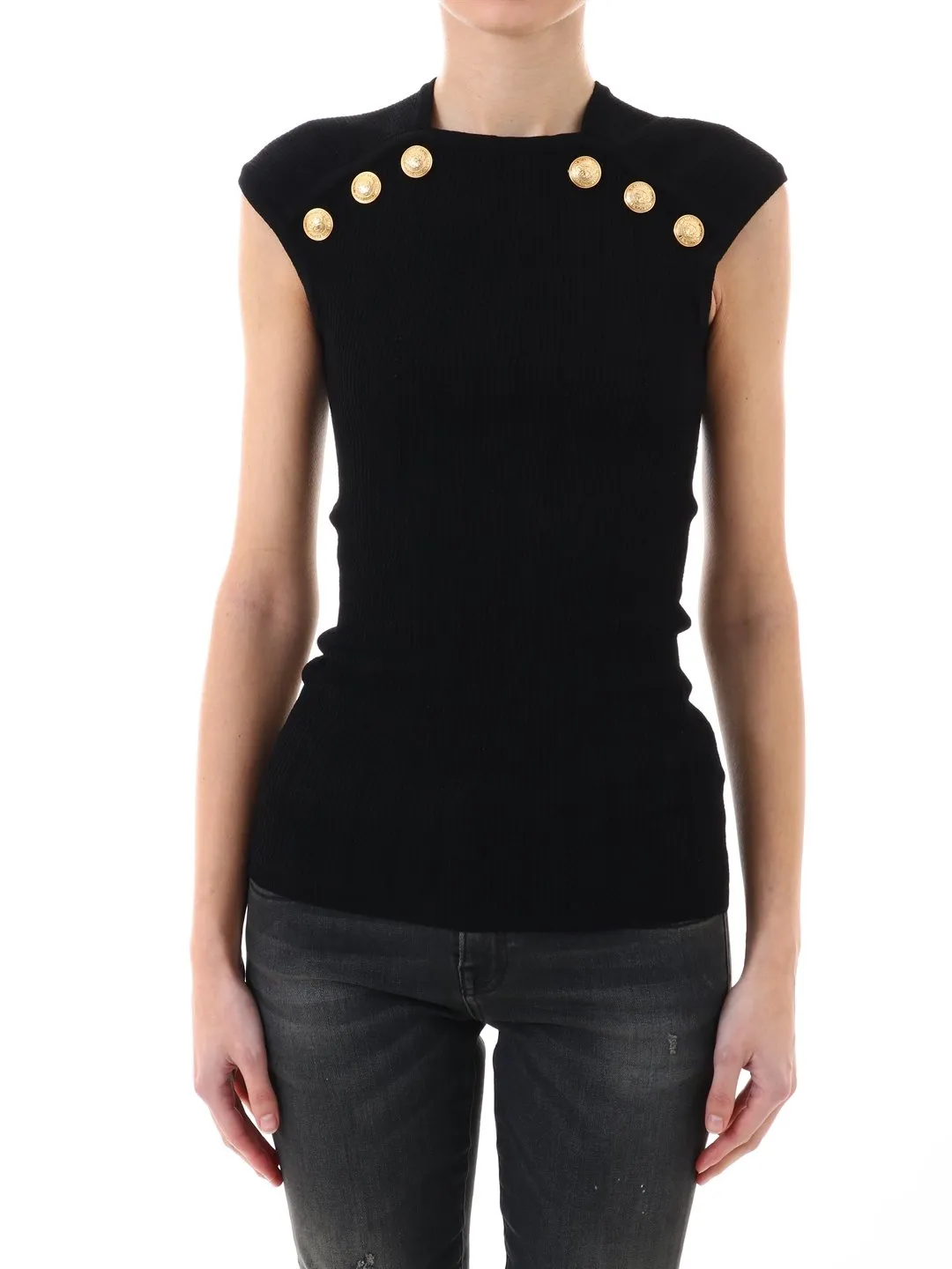 Balmain Embellished Knit Top