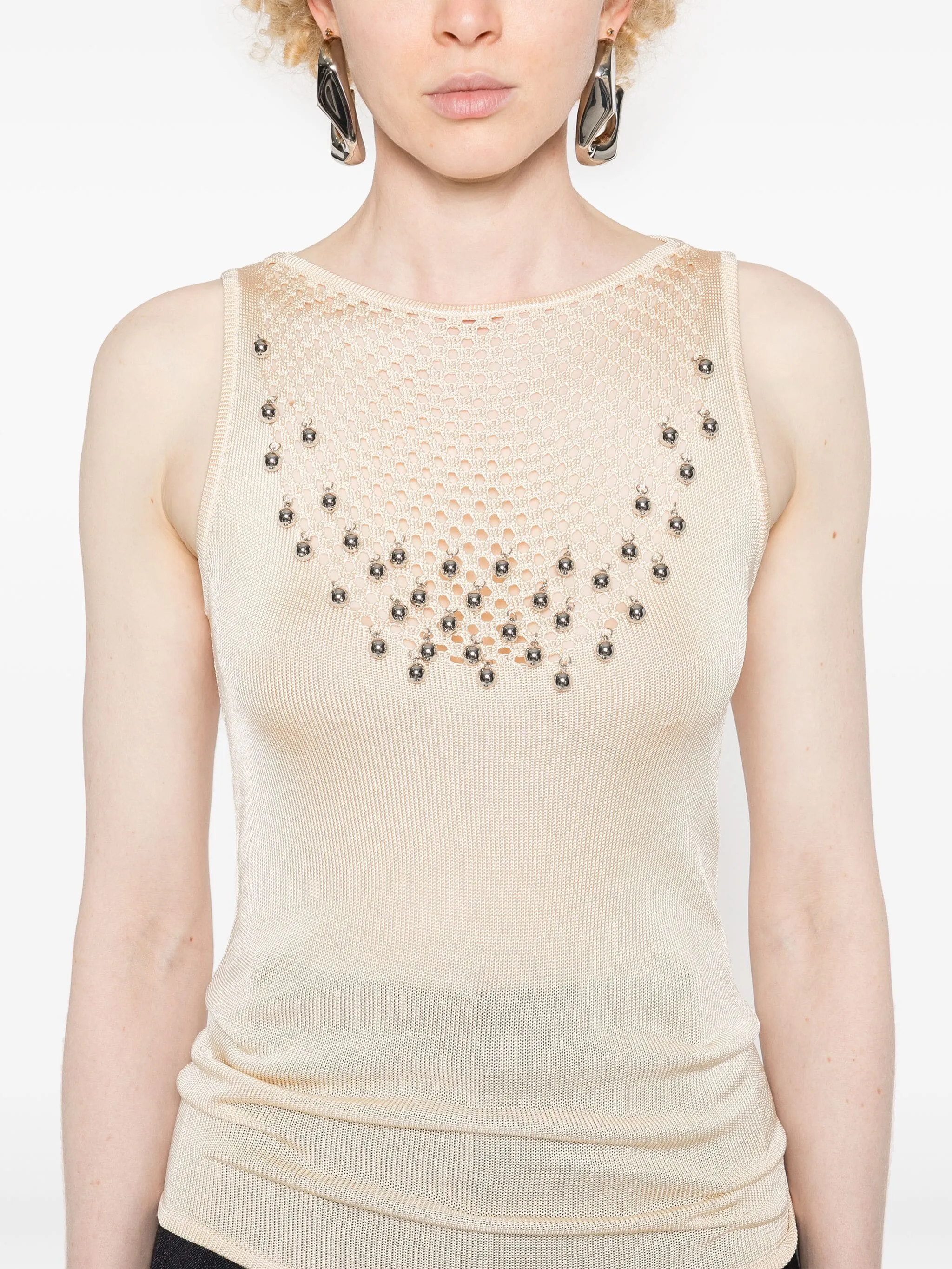Bead-Embellished Knit Top