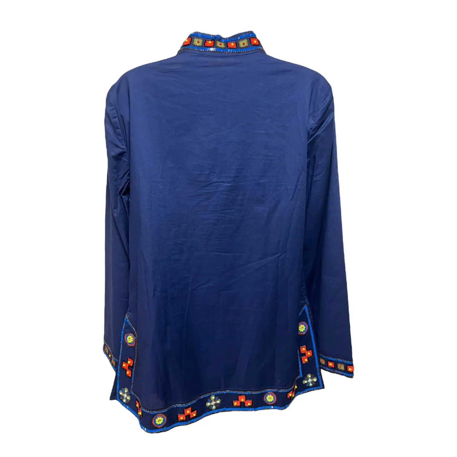 Beaded Tunic Designer By Tory Burch In Blue, Size: 6