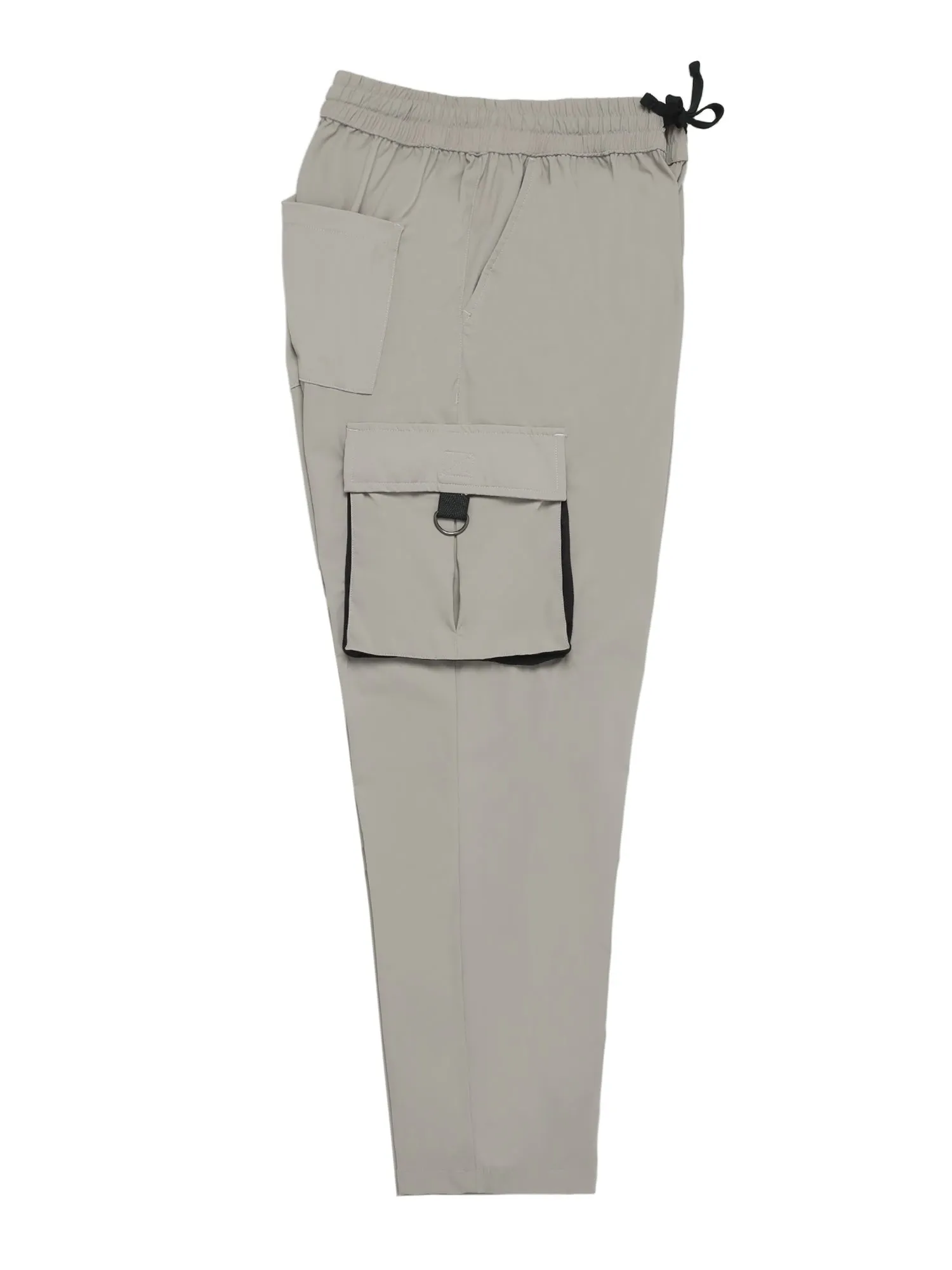 Beige 4 Way Stretch Cargo Male Pants