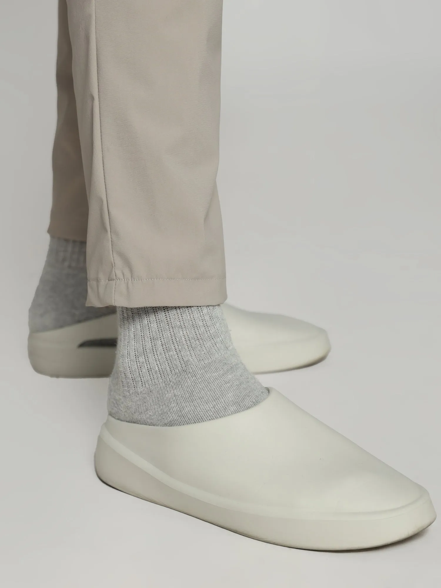 Beige 4 Way Stretch Cargo Male Pants
