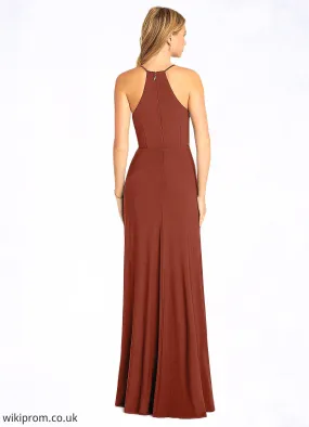 Bella Sheath Pleated Luxe Knit Floor-Length Dress SWKP0019805