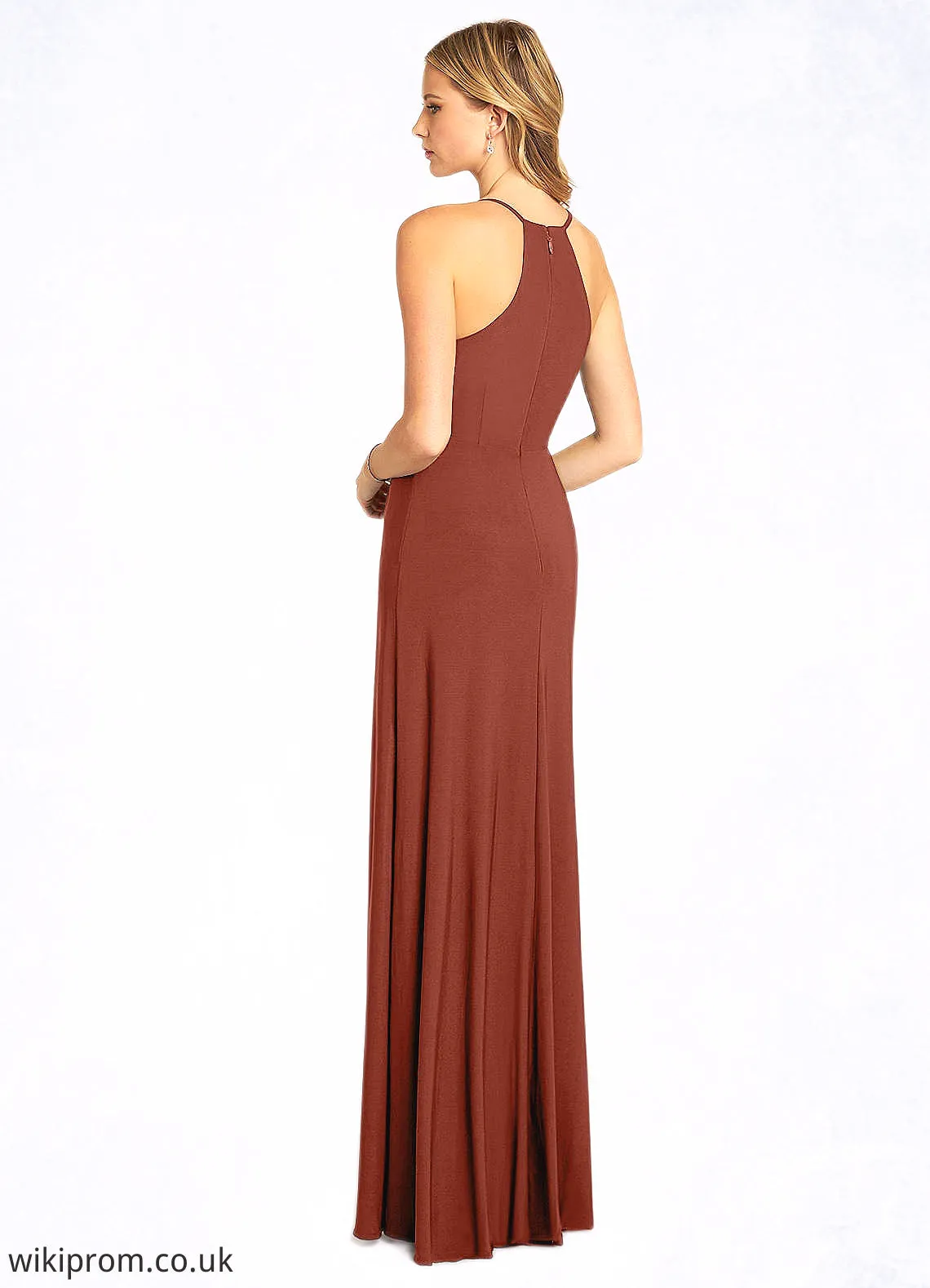 Bella Sheath Pleated Luxe Knit Floor-Length Dress SWKP0019805