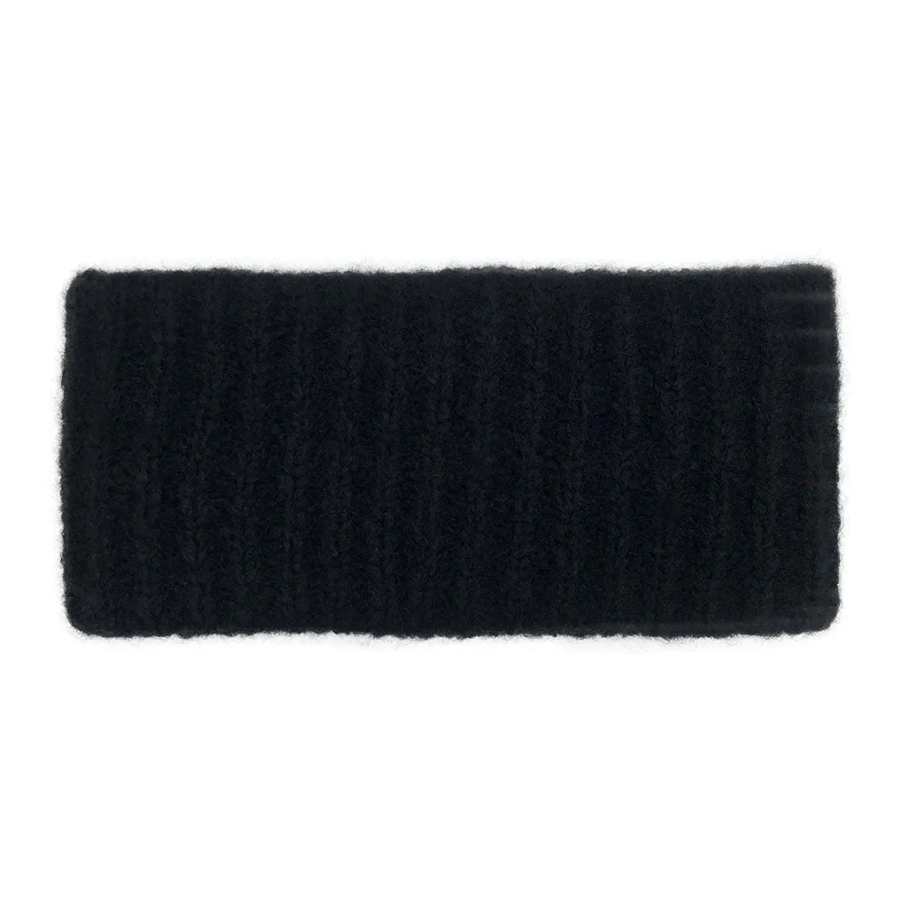 Black Ribbed Alpaca Ear Warmer - Handmade & Fair Trade