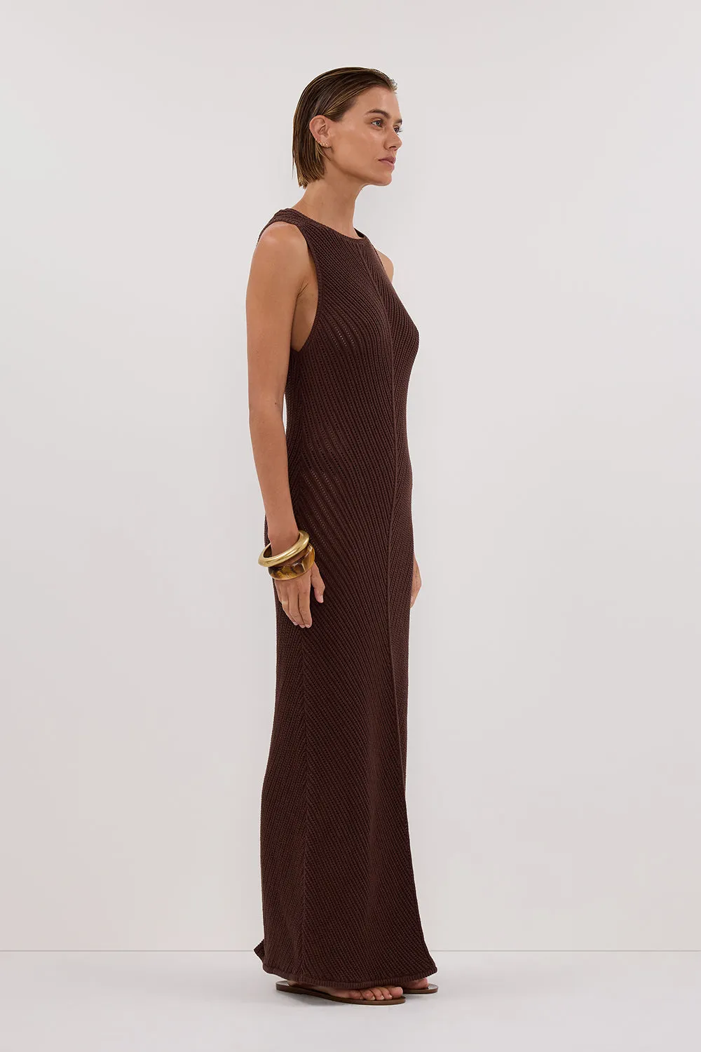 BLOOM CHOC CROCHET KNIT MAXI DRESS - PRE ORDER