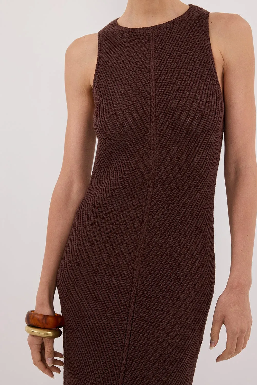 BLOOM CHOC CROCHET KNIT MAXI DRESS - PRE ORDER