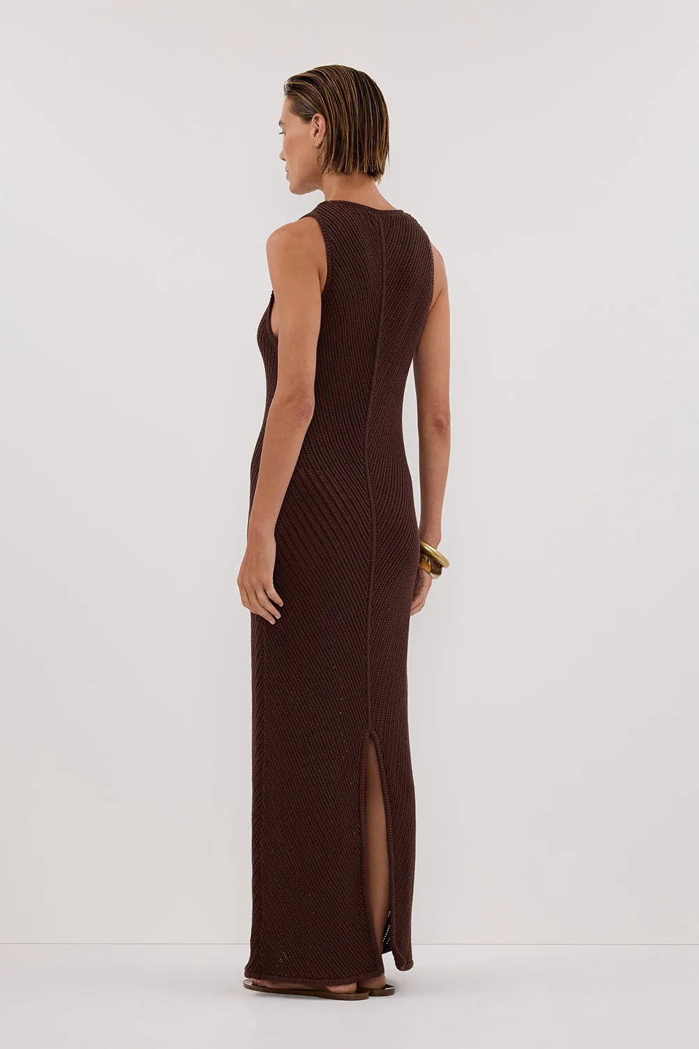 BLOOM CHOC CROCHET KNIT MAXI DRESS - PRE ORDER