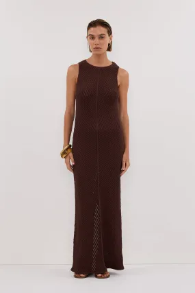 BLOOM CHOC CROCHET KNIT MAXI DRESS - PRE ORDER