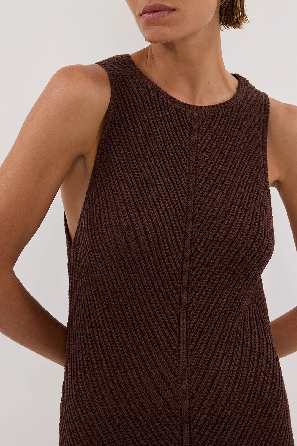 BLOOM CHOC CROCHET KNIT MAXI DRESS - PRE ORDER