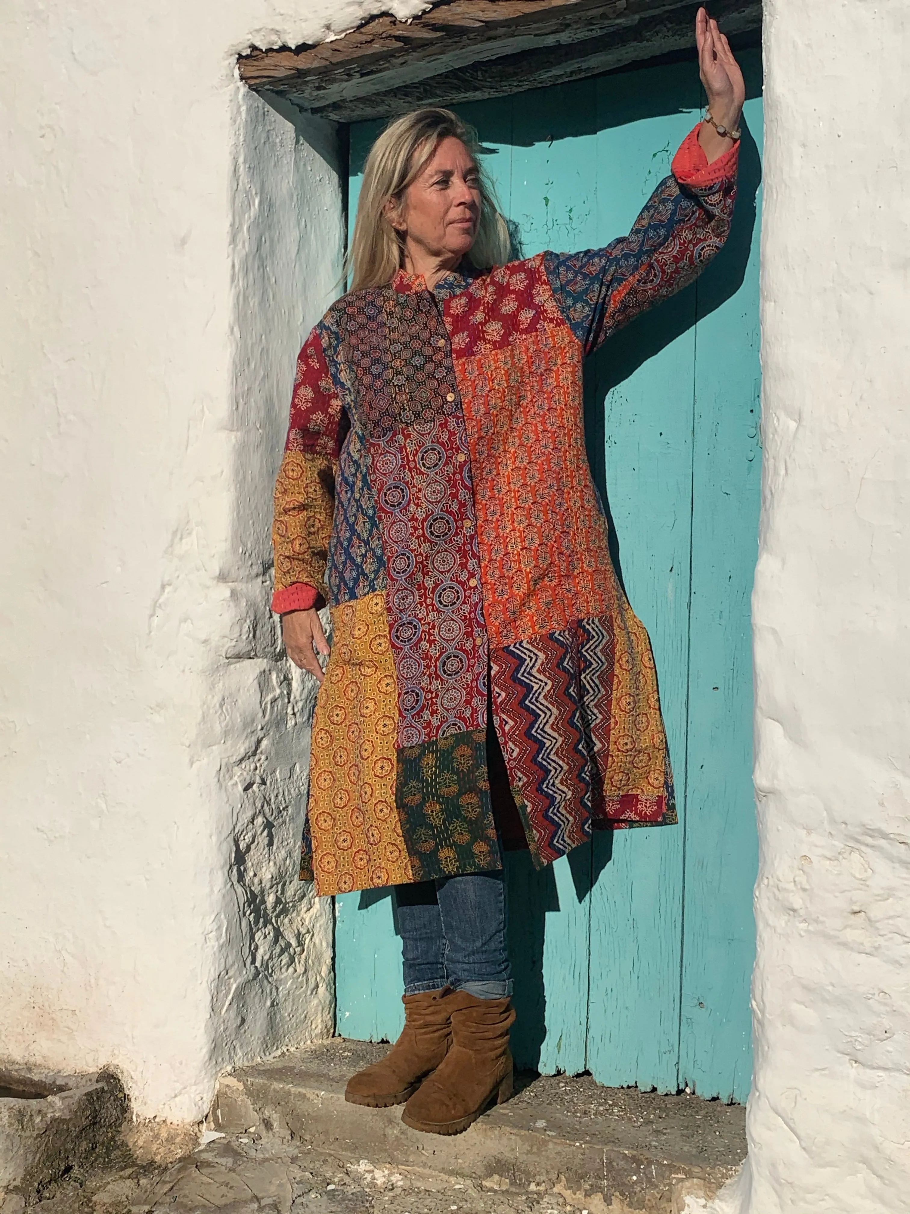 Bohemian Kantha vintage coat no 14