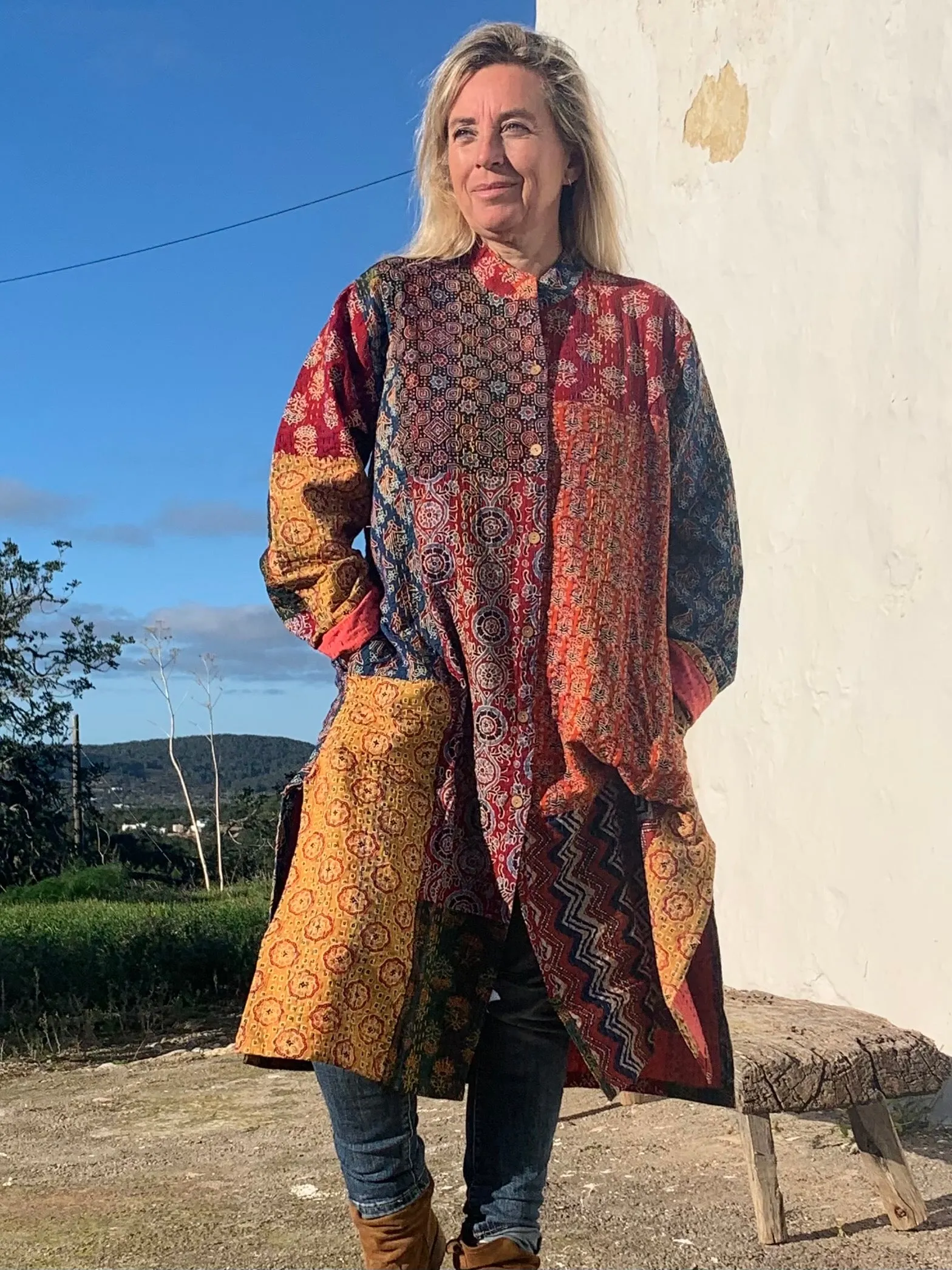 Bohemian Kantha vintage coat no 14