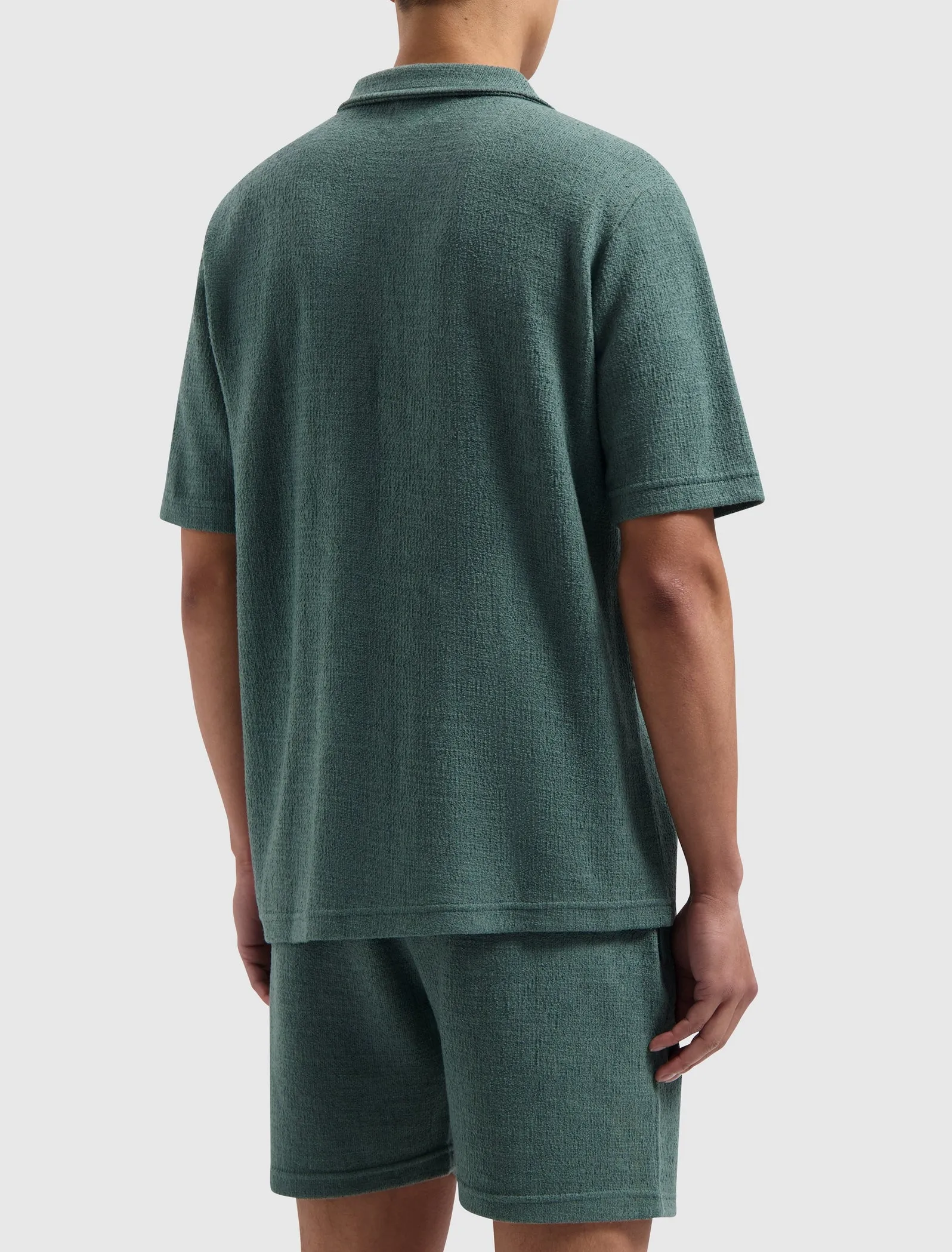 Bouclé Short Sleeve Shirt | Faded Green