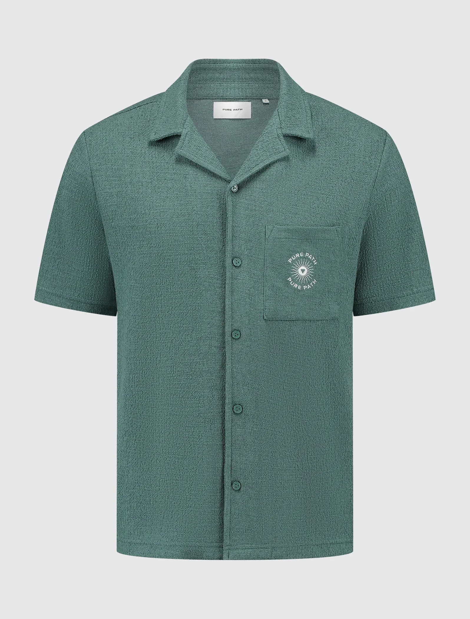 Bouclé Short Sleeve Shirt | Faded Green