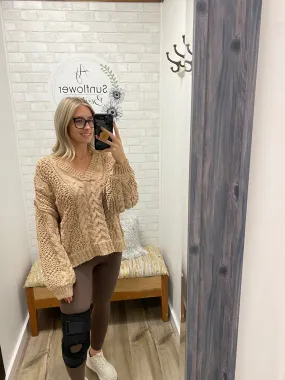 Cabin Getaway Knit Sweater-Cocoa