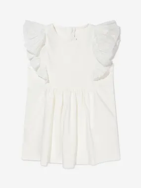 Chloé Baby Girls Organic Cotton Embroidered Dress in Ivory