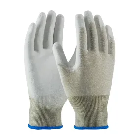 CleanTeam 40-6415/L Seamless Knit Nylon / Copper Fiber Electrostatic Dissipative (ESD) Glove with Polyurethane Coated Smooth Grip on Palm & Fingers