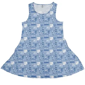 Computer Programmer Life Silver Blue Dress