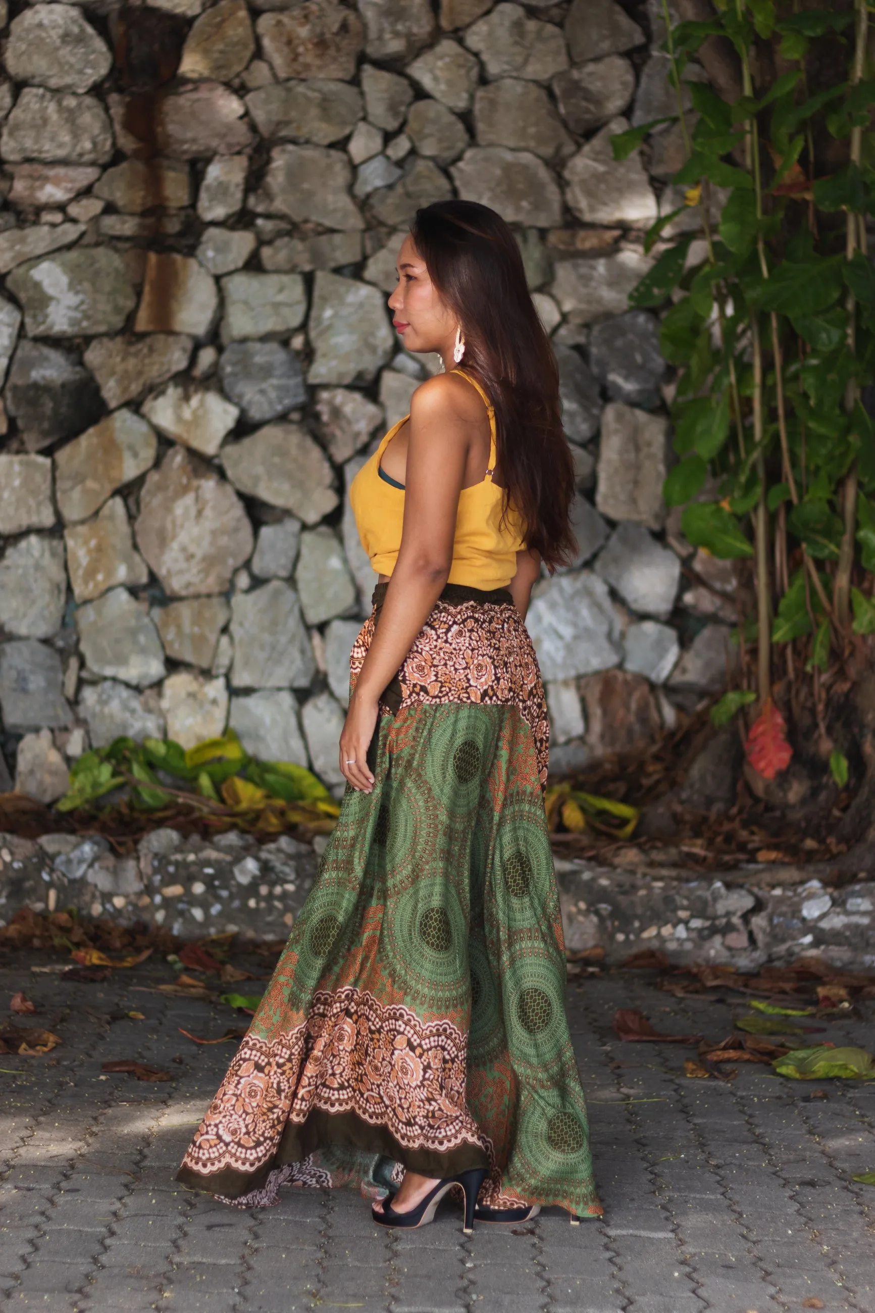 Convertible Maxi Skirt Dress Chalai Olive