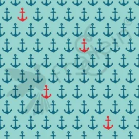 Cotton Jersey - Emma - Anchors - Mint