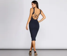 Cross Back Detail Midi Dress