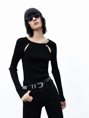 Cutout Details Knit Top