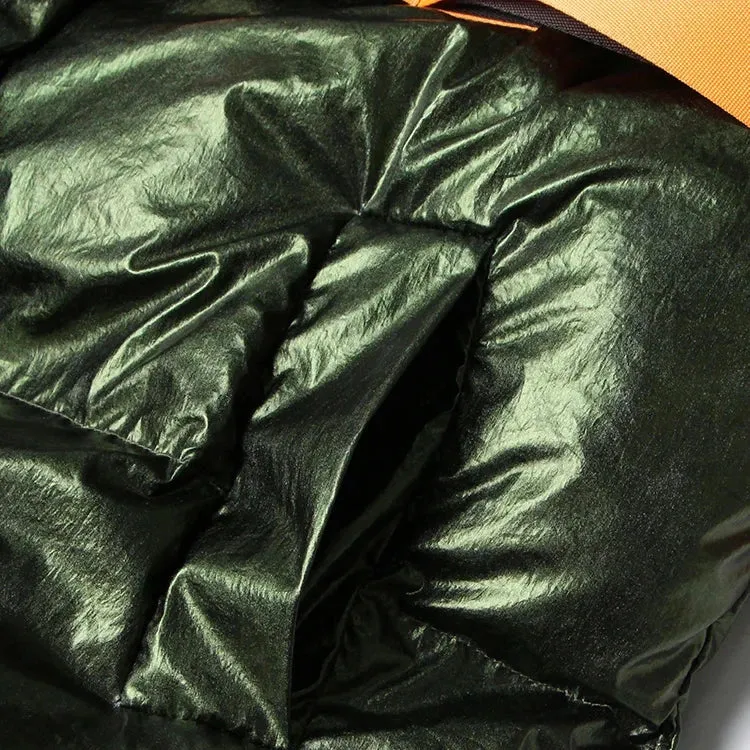 DARK GREEN OVERSIZED Puffer Jacket with IRREGULAR HEM