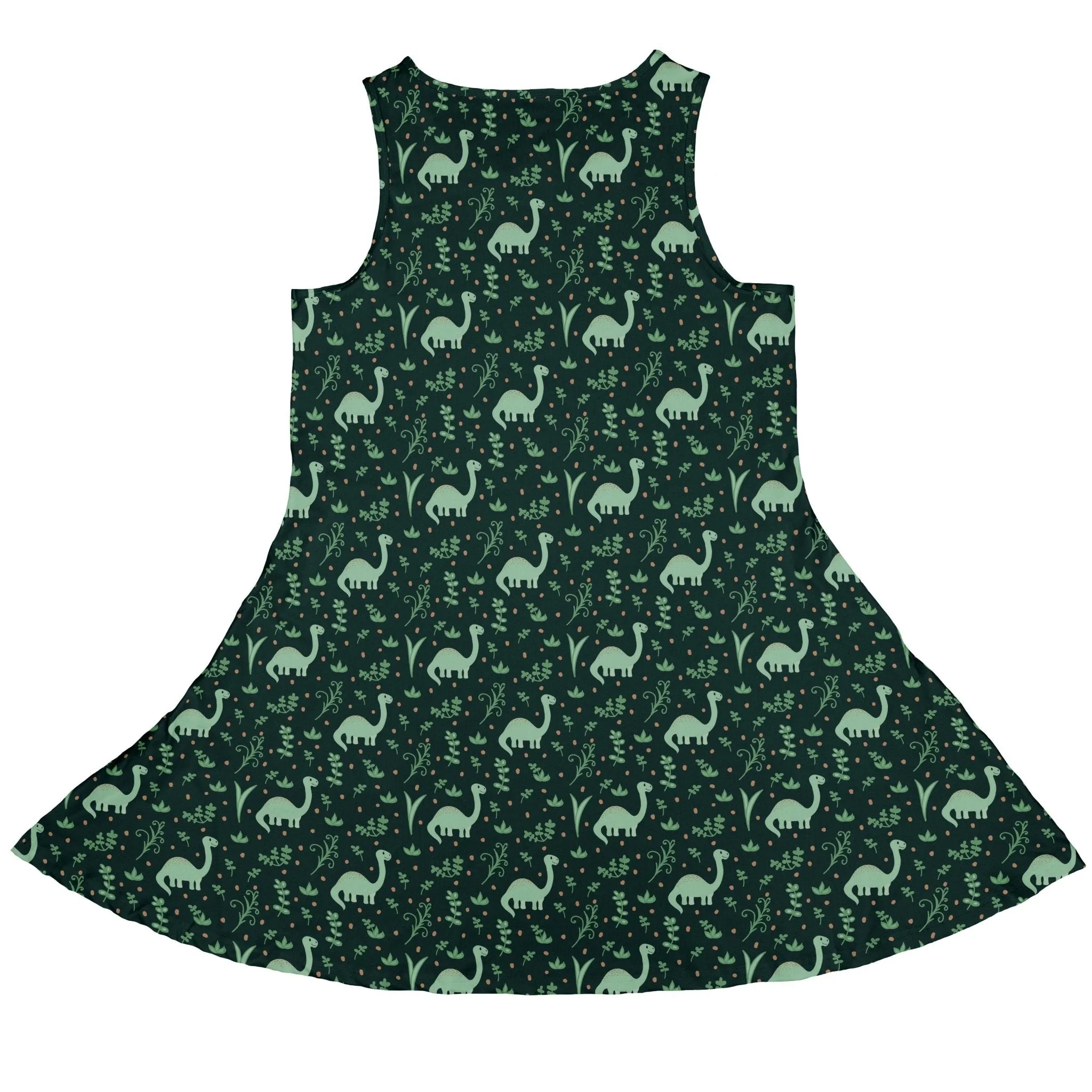 Dino Green Tropics Green Dinosaur Dress