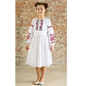 Dress girls with traditional embroidery