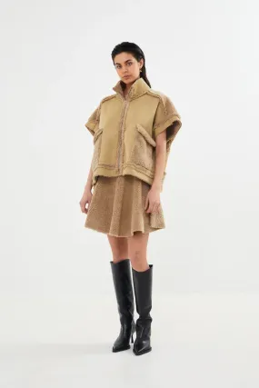 Faux shearling tunic vest Amber