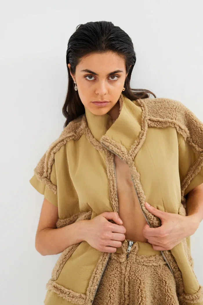 Faux shearling tunic vest Amber