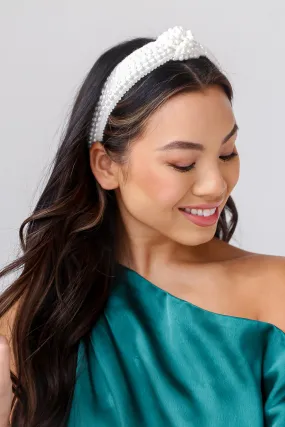 FINAL SALE - Make You Happy Ivory Pearl Knotted Headband