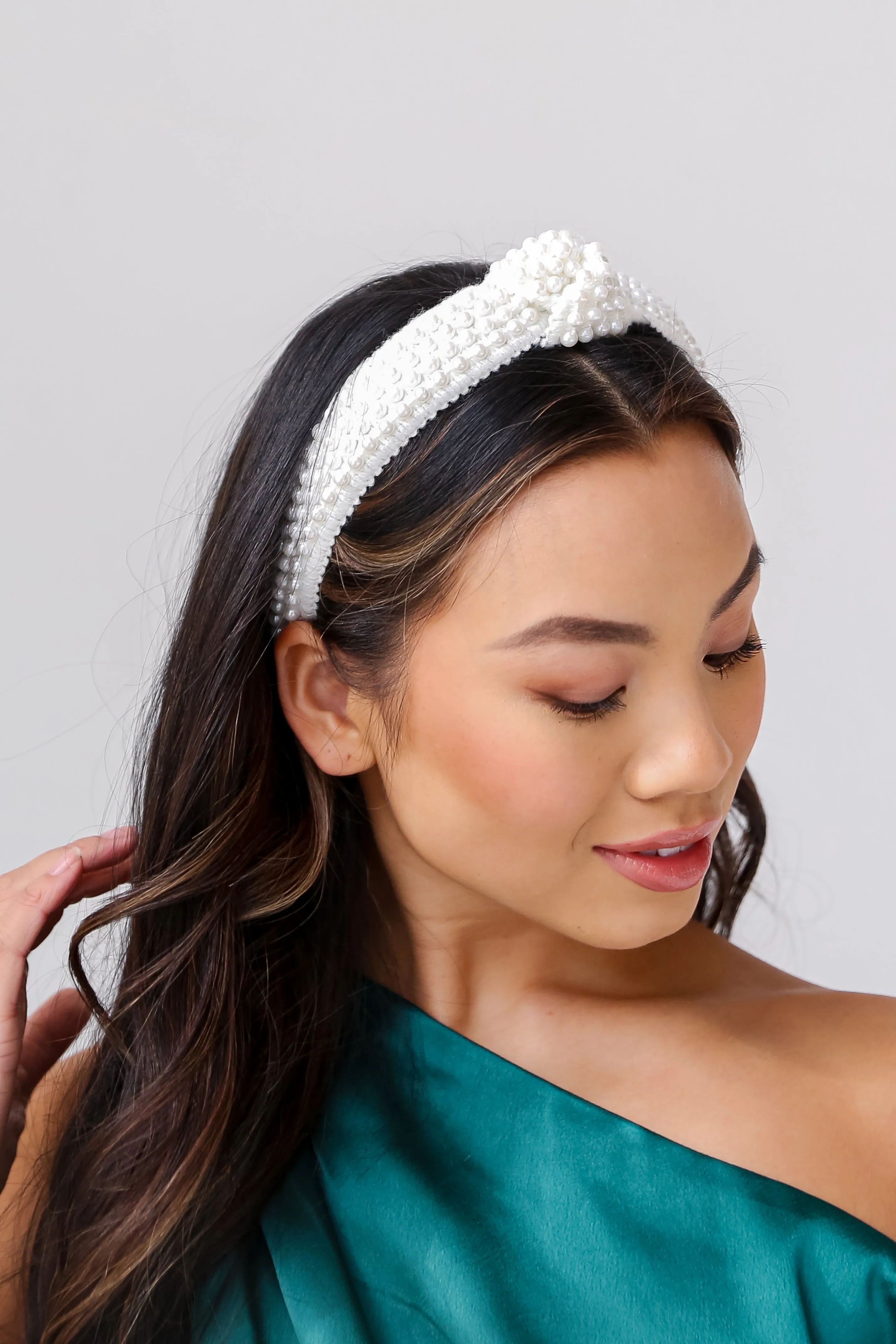 FINAL SALE - Make You Happy Ivory Pearl Knotted Headband