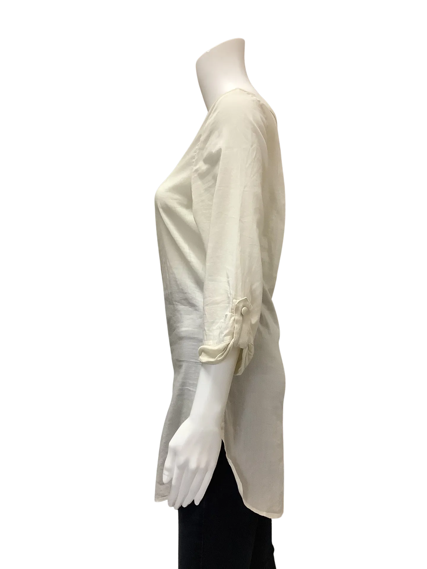 Flannel Cream Top Size: 2
