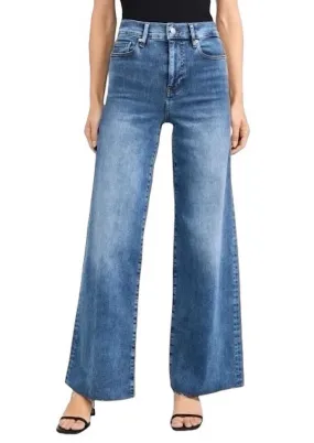 FRAME Le Slim Palazzo Raw Fray Mermaid