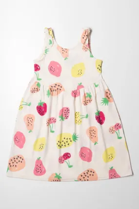 Fruit Sleeveless Dress With Bows Multi