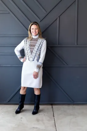 Geo Print Turtleneck Dress