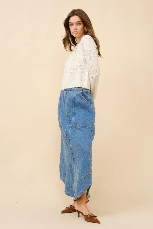 Get in the Groove Denim Skirt
